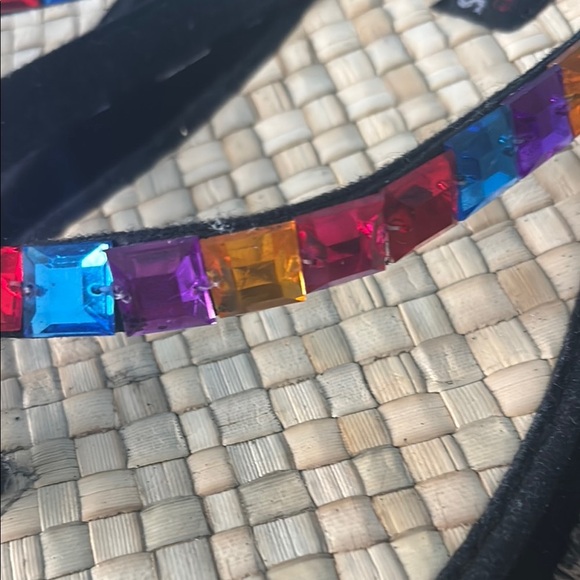 Vintage Skechers Jeweled Flip Flops. Raffia Woven Insole | Y2K Boho Sandals - Picture 11 of 12